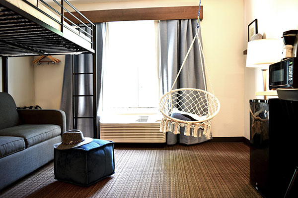 1 Queen Bed, 1 Double Loft Bed, Sofa Bed, Explorer Suite